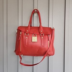 Borse In Pelle Women's Leather Red Shoulder Bag Handbag Made In Italy Purse